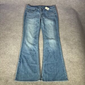 American Eagle Jeans Womens 4 Short Hipster Flared Blue Denim Stretch Y2K NWT